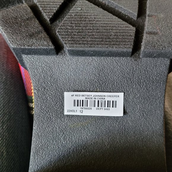 Red Betsey Johnson Plaid Creepers Womens Size 12 - Picture 5 of 7